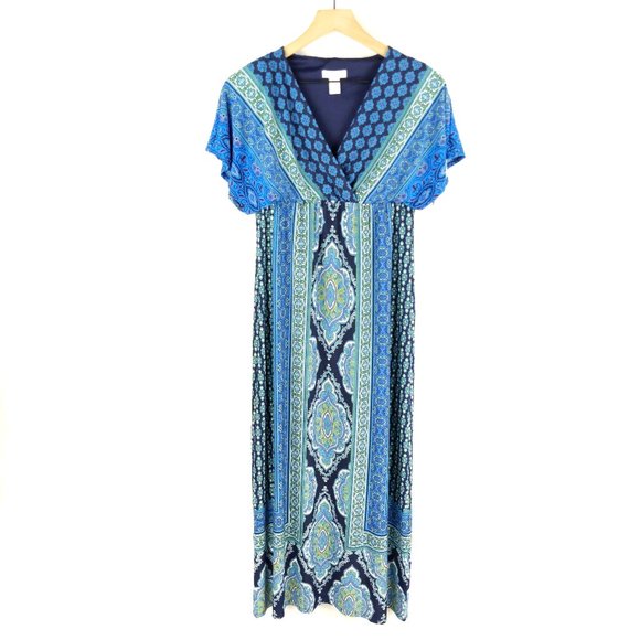 London Times Dresses & Skirts - NWT London Times Blue Patterned Maxi Dress Size 6P